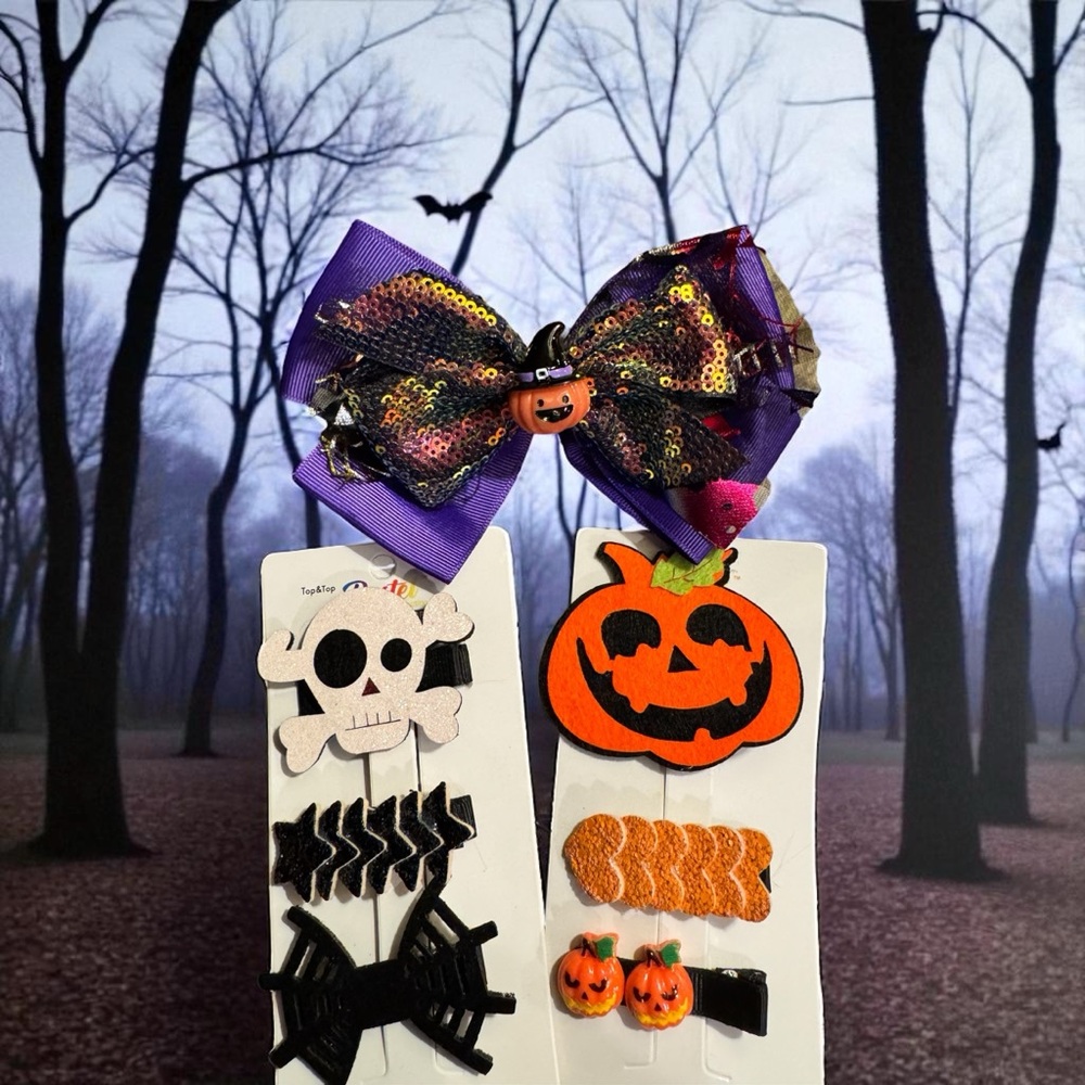 🎃 Spooky Halloween Hair Clip Set 👻
